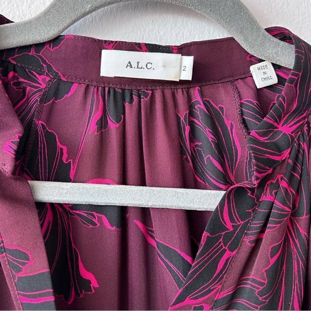 A.L.C. Lori Floral-Print Silk Long-Sleeve - Picture 3 of 9